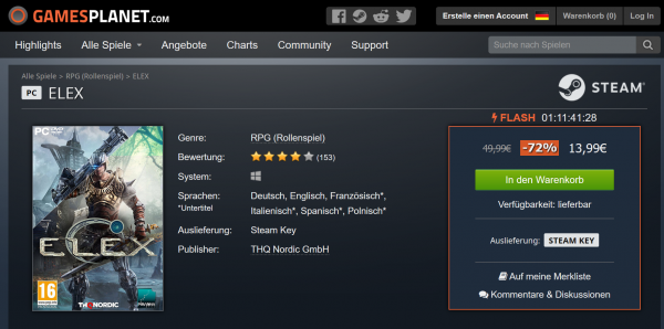 Elex bei Gamesplanet jetzt sehr günstig Einkaufen.PNG