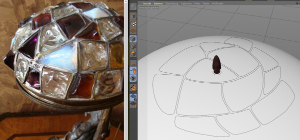 3D-Entwurf 11: Bergkristall meisseln im viruellen Raum: Ich glaube, die Stehlampe wird hübsch (und verdammt schwer, arme Putzfrau...).