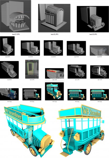 Etappen des Entstehungsprozesses in 3D